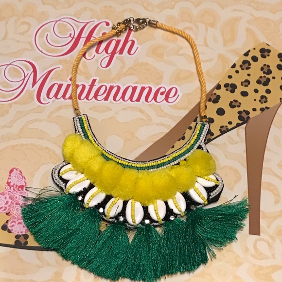 Ethnic Boho Beaded Tassel Cowrie Shell Necklace - Picture 5 of 16